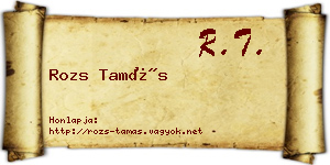 Rozs Tamás névjegykártya